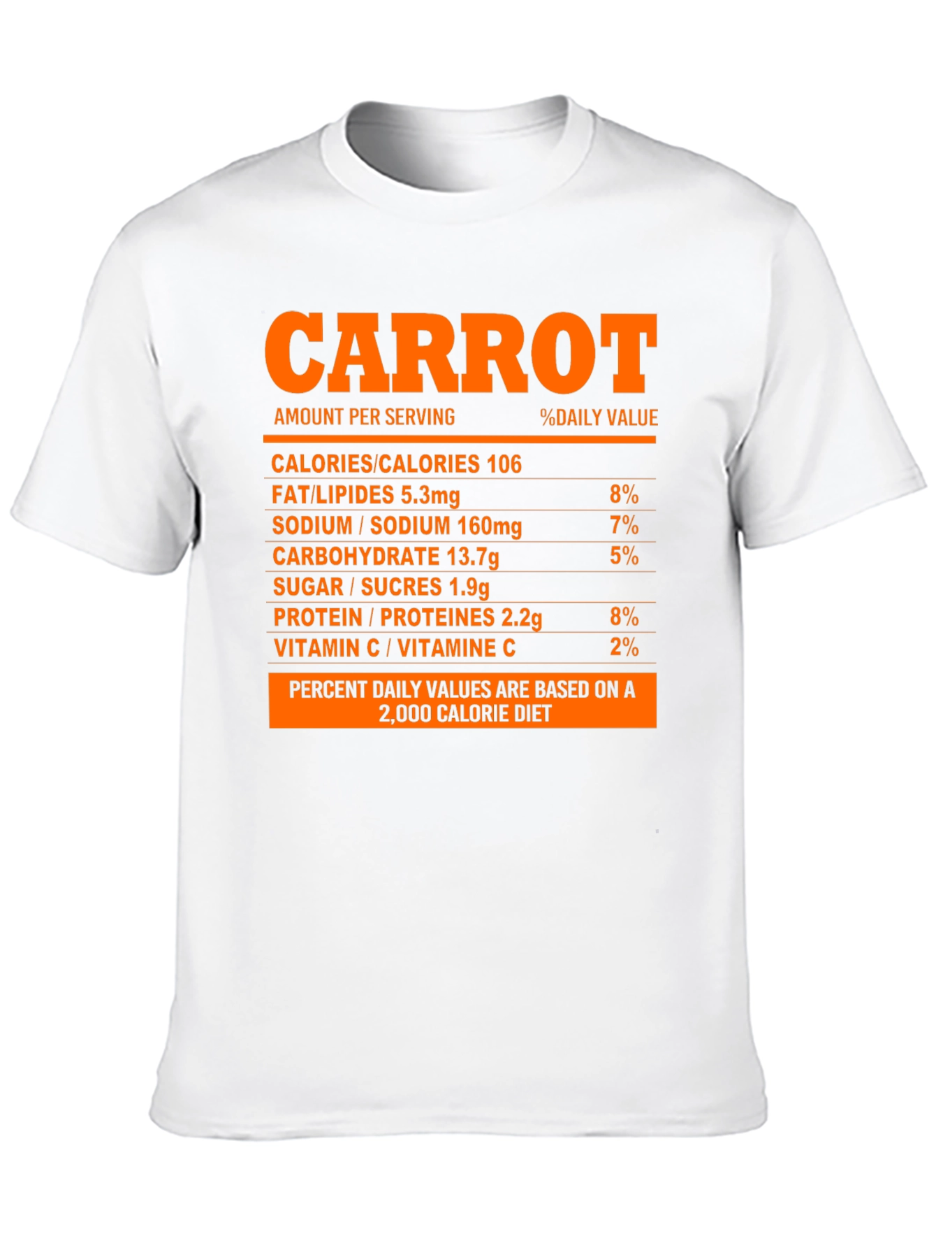 Carrot Nutrition Facts T-Shirt - Funny Foodie Tee
