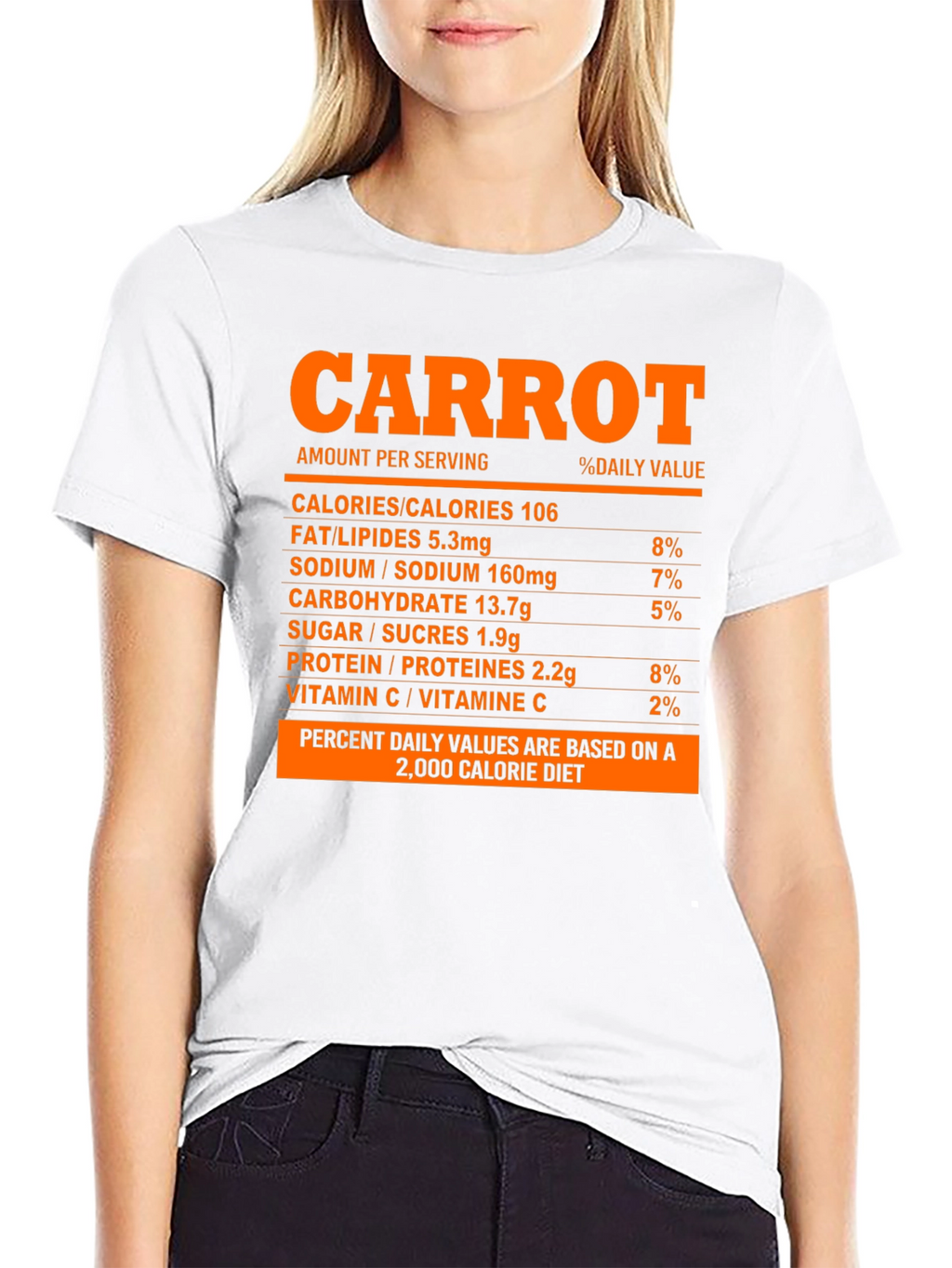Carrot Nutrition Facts T-Shirt - Funny Foodie Tee