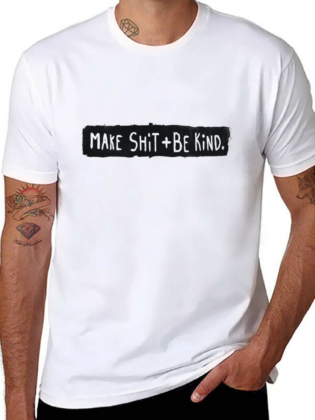 Black T-Shirt with Distressed Graphic