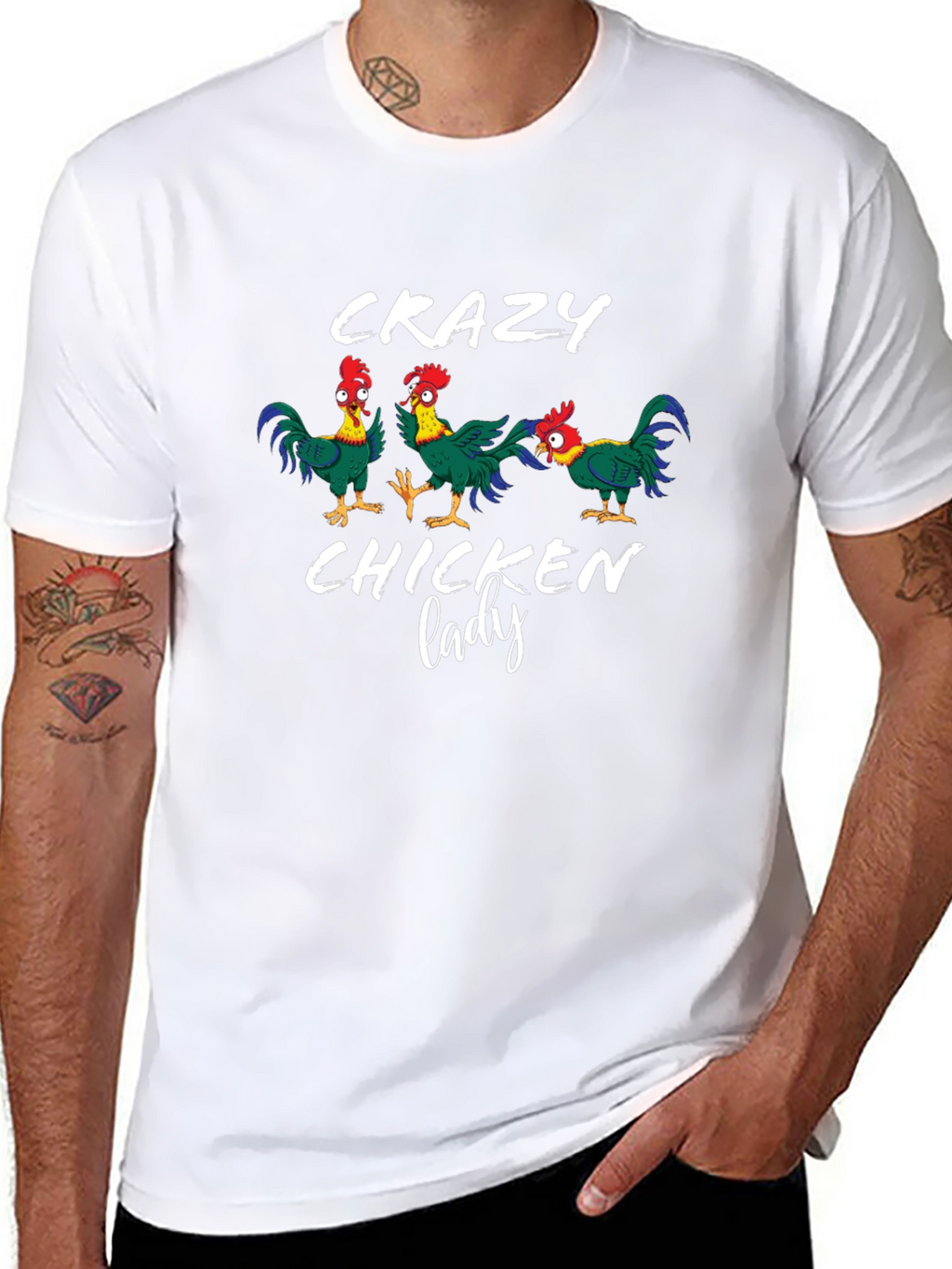 Crazy Chicken Lady T-Shirt - Novelty Graphic Tee