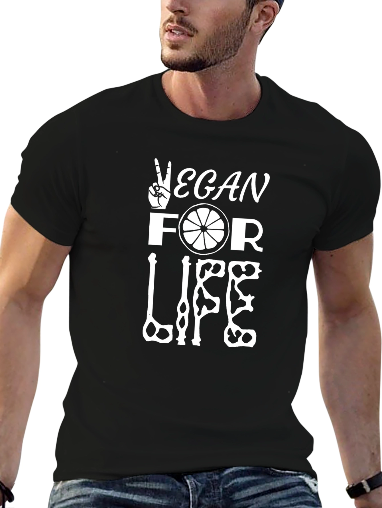 Vegan for Life Black T-Shirt
