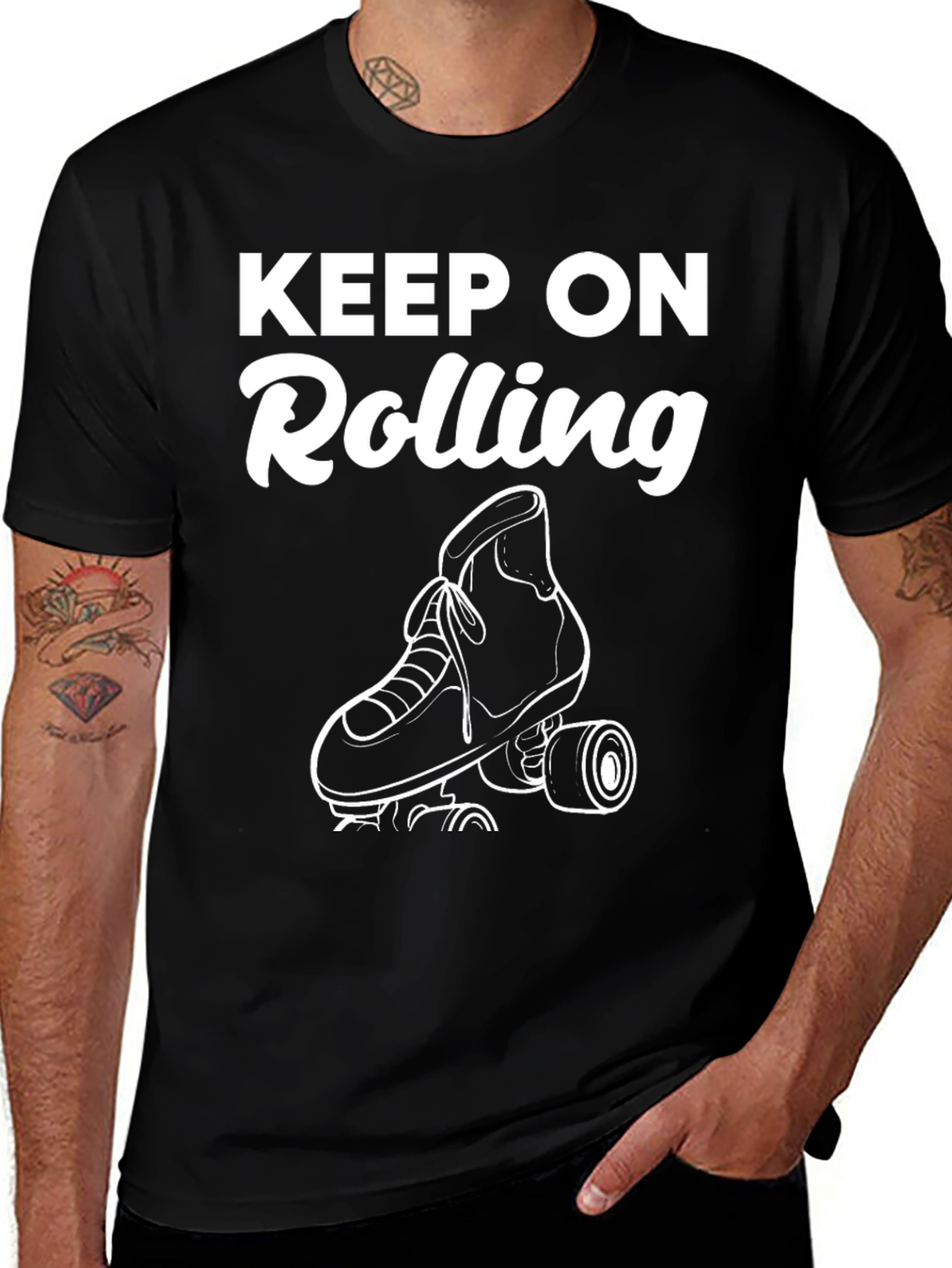 Keep On Rolling Graphic Tee - Black