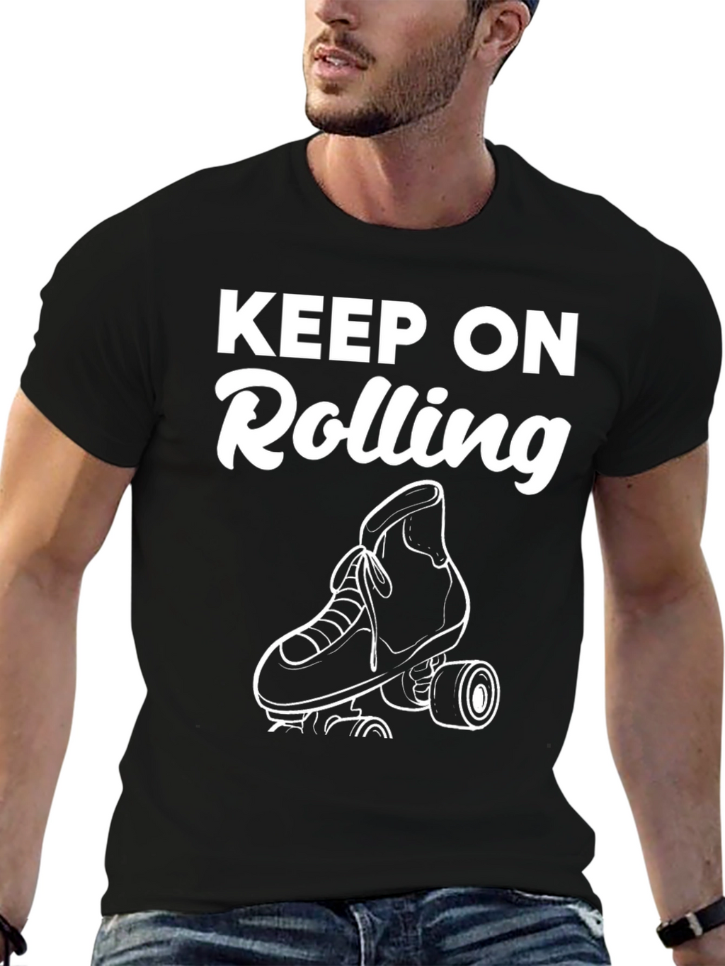 Keep On Rolling Graphic Tee - Black