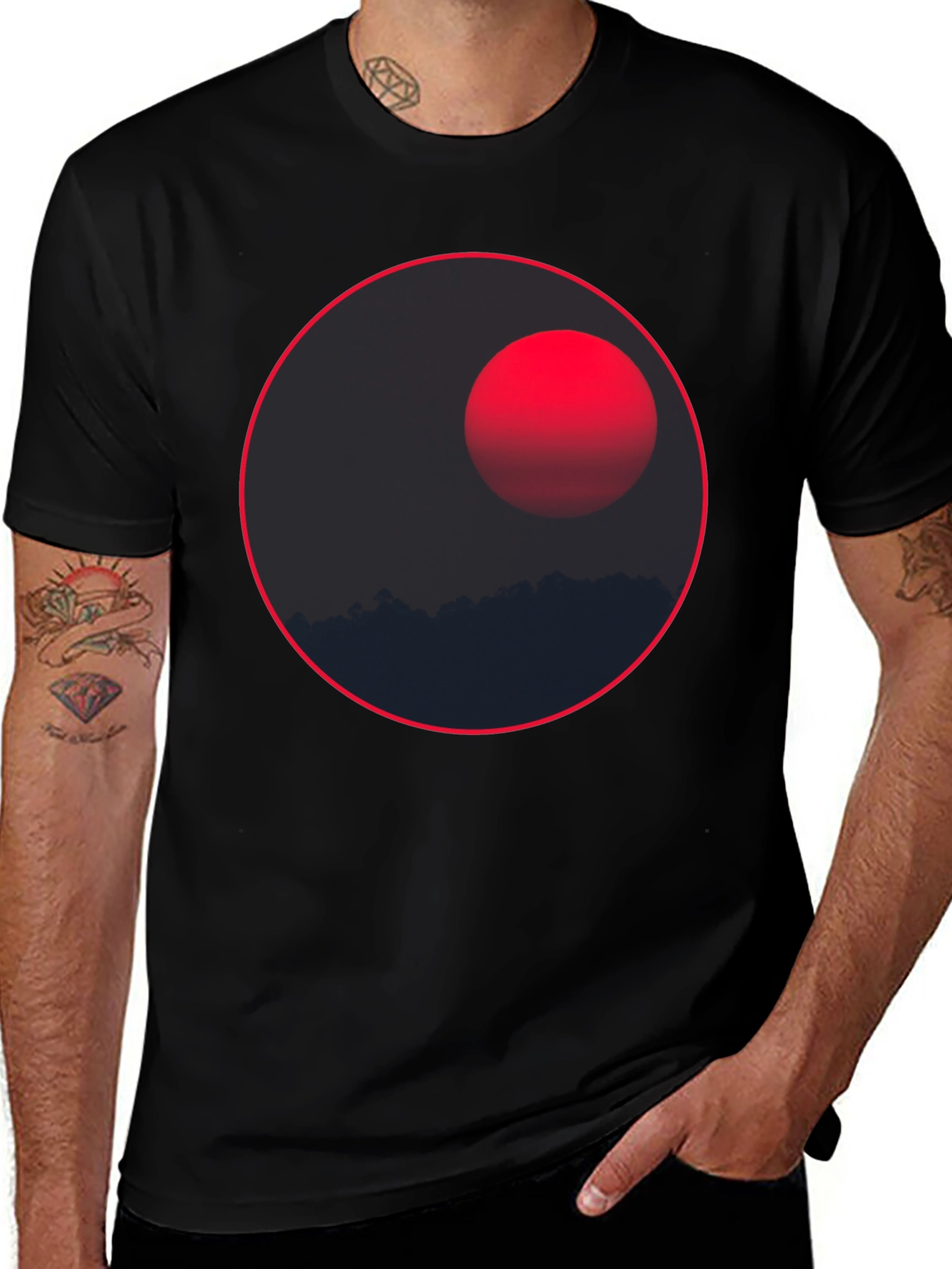 Eclipse Graphic Tee - Stylish Dark T-Shirt