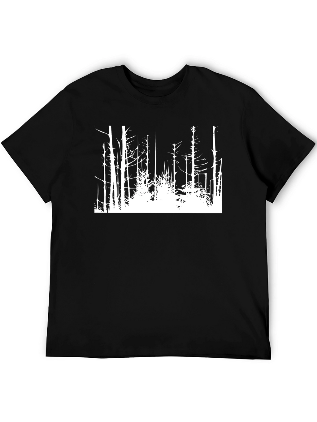 Black Graphic Tee - White Forest Design