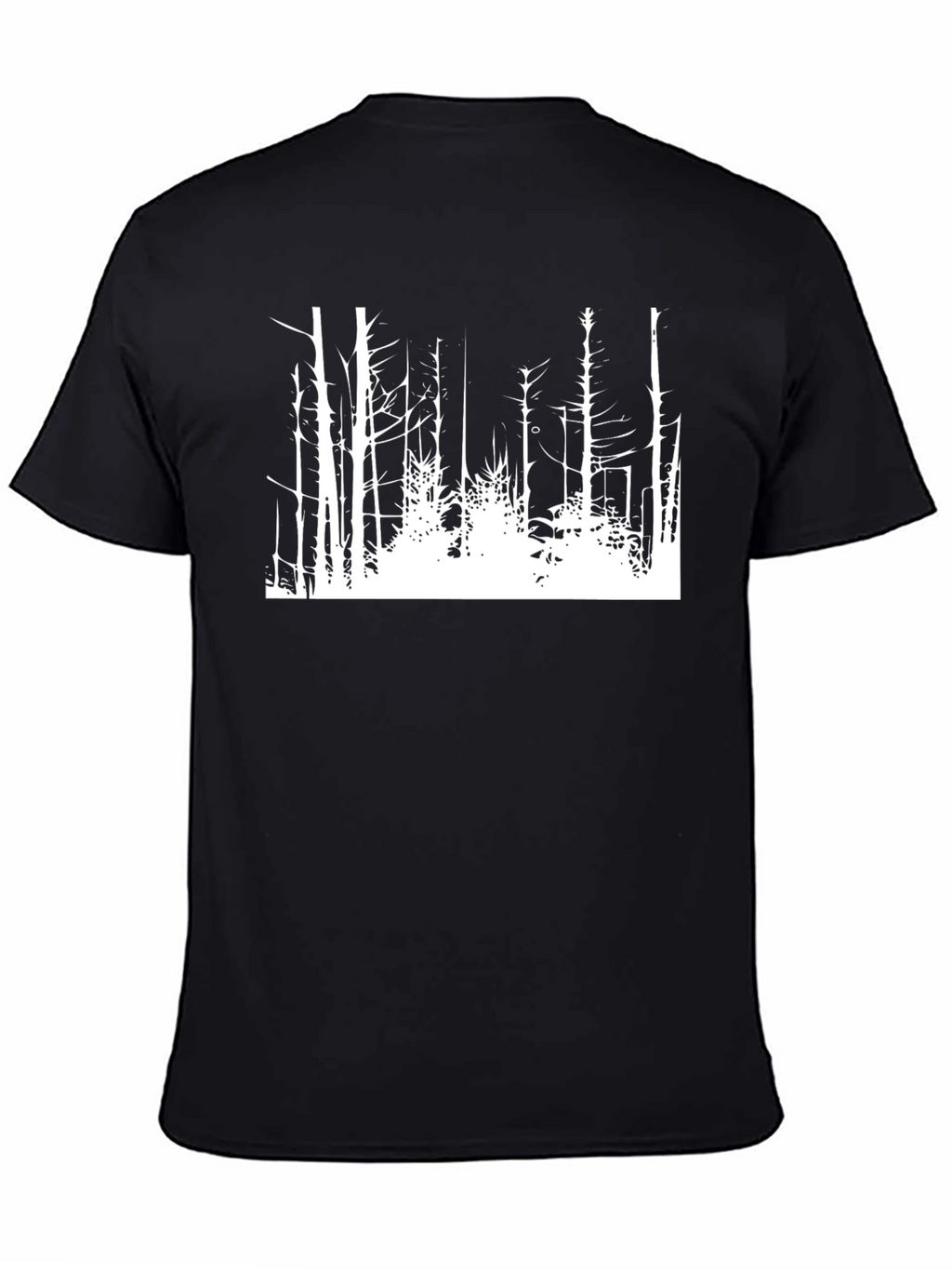 Black Graphic Tee - White Forest Design