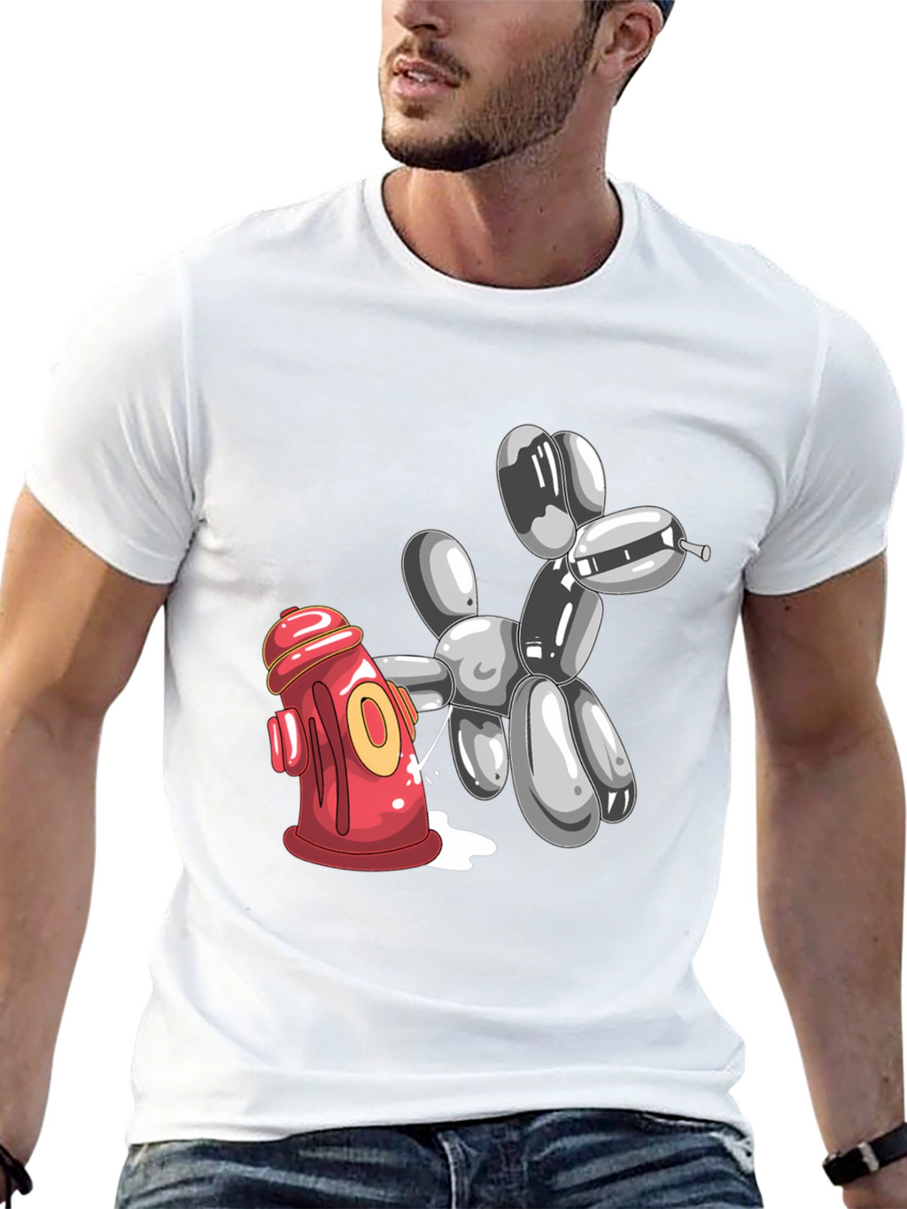 Balloon Dog Fire Hydrant Graphic Tee - Black