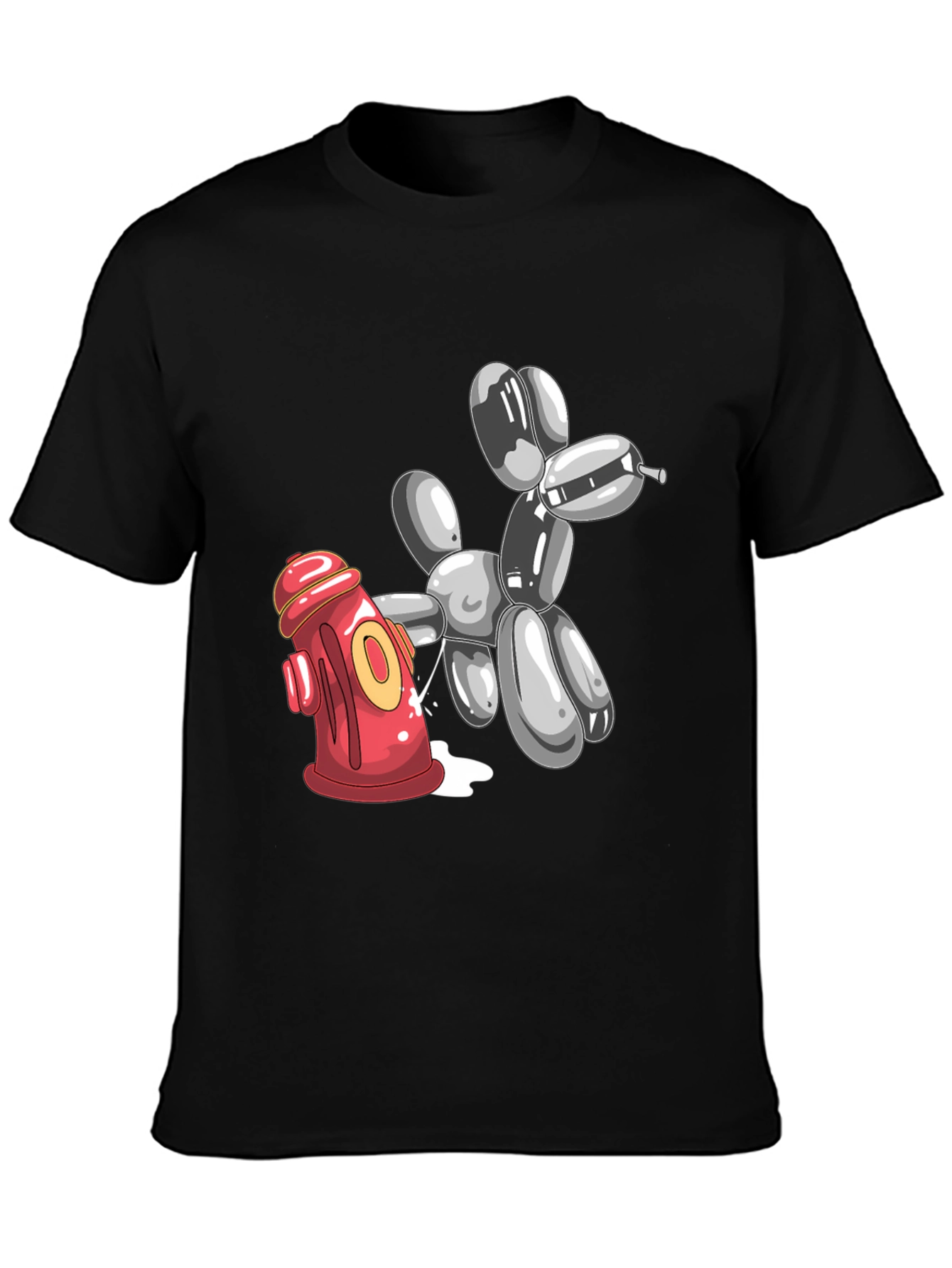 Balloon Dog Fire Hydrant Graphic Tee - Black