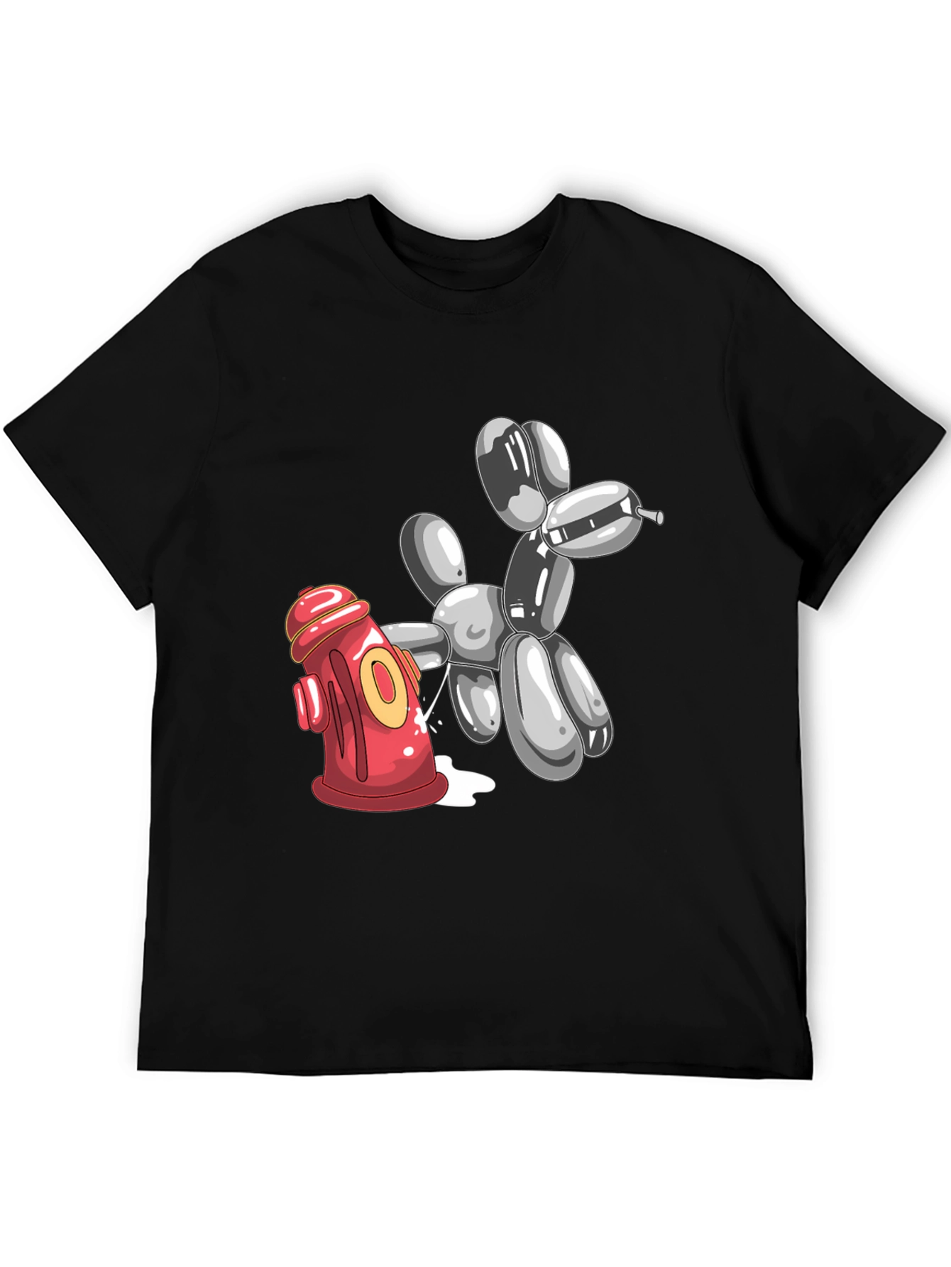 Balloon Dog Fire Hydrant Graphic Tee - Black