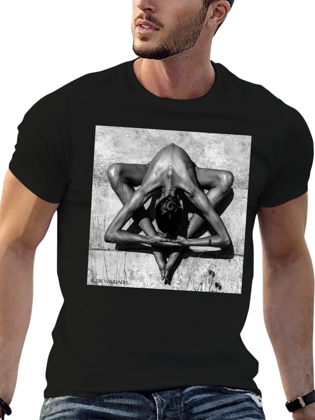 Abstract Yoga Art Black T-Shirt