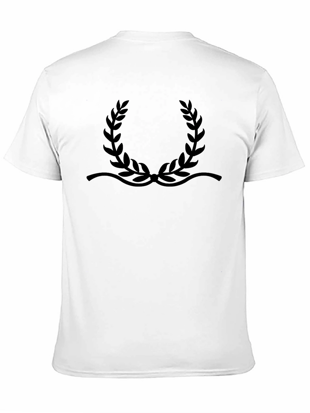Elegant Black T-Shirt with Laurel Wreath Design