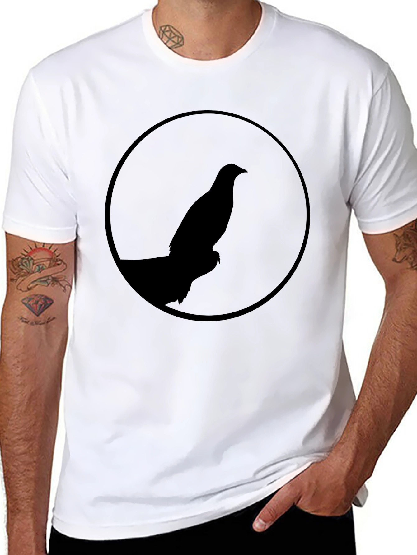 Black Bird Silhouette Tee - Mens Graphic T-Shirt