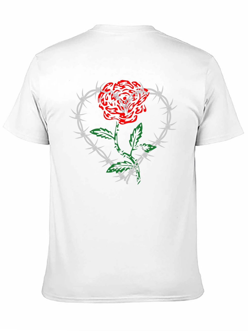 Rose and Barbed Wire Heart Graphic Tee
