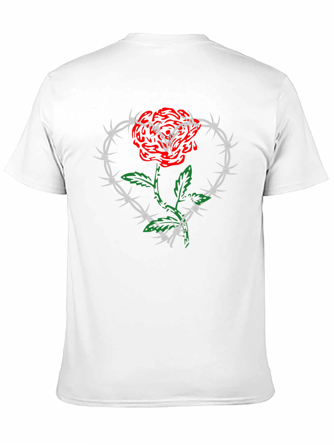 Rose and Barbed Wire Heart Graphic Tee