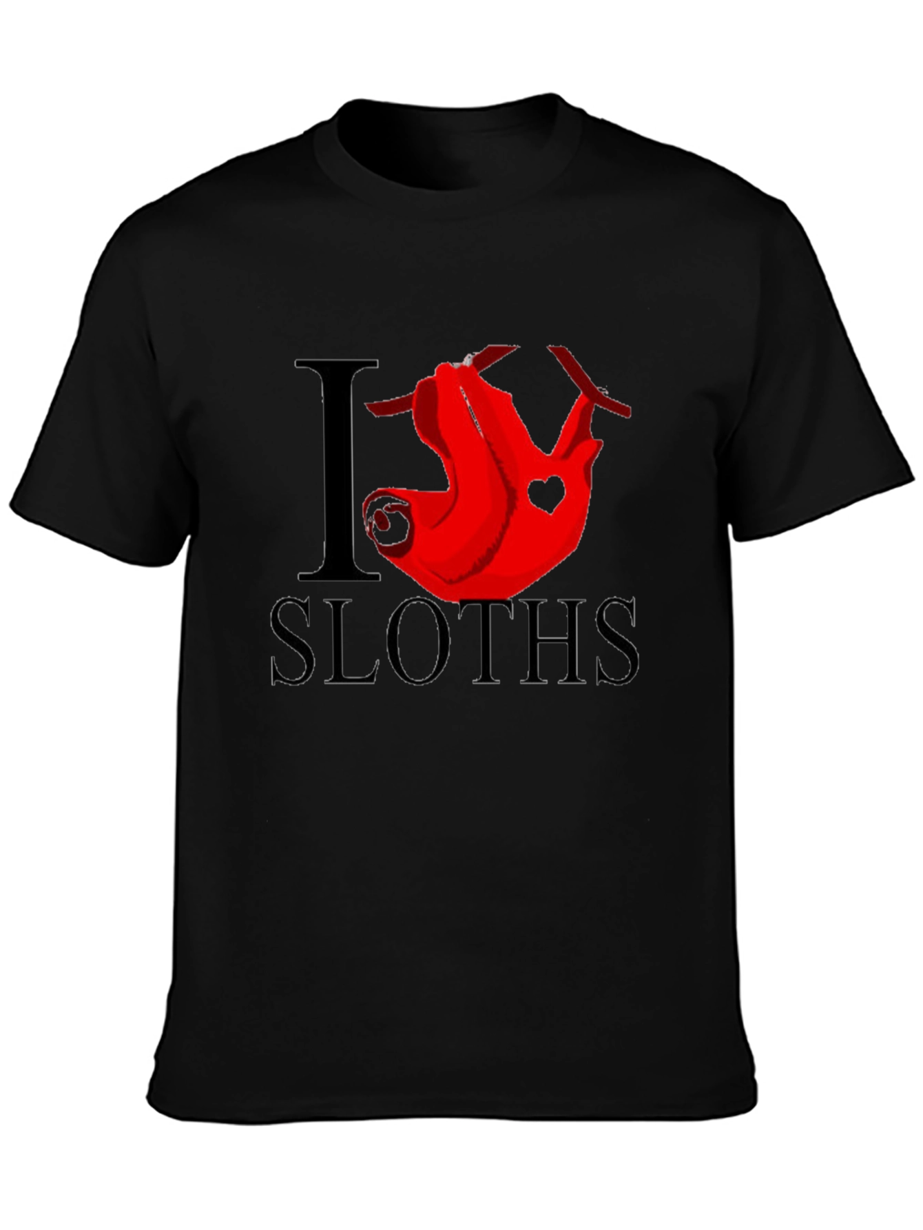 I Heart Sloths Graphic Tee - Mens Black T-Shirt