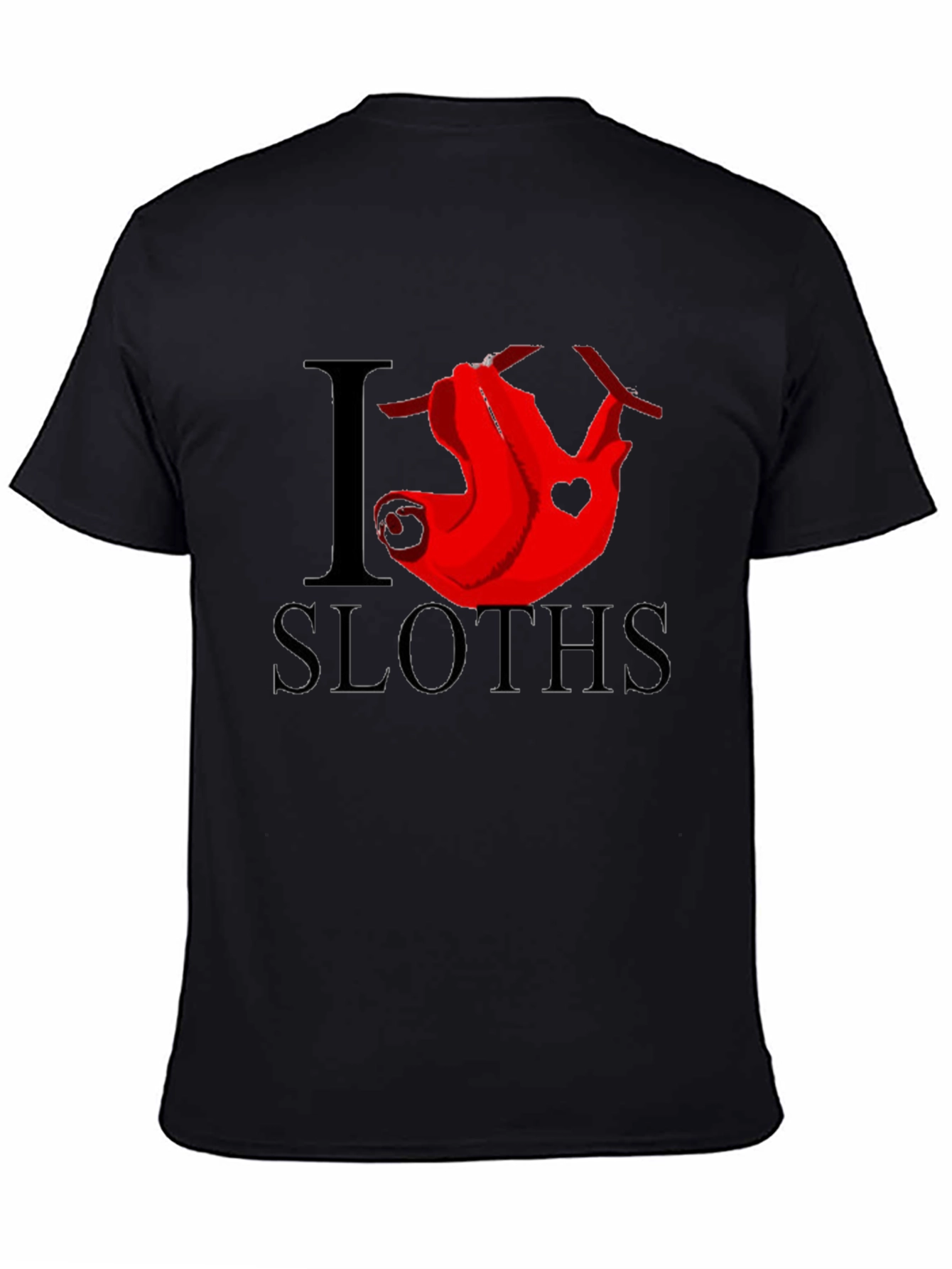 I Heart Sloths Graphic Tee - Mens Black T-Shirt