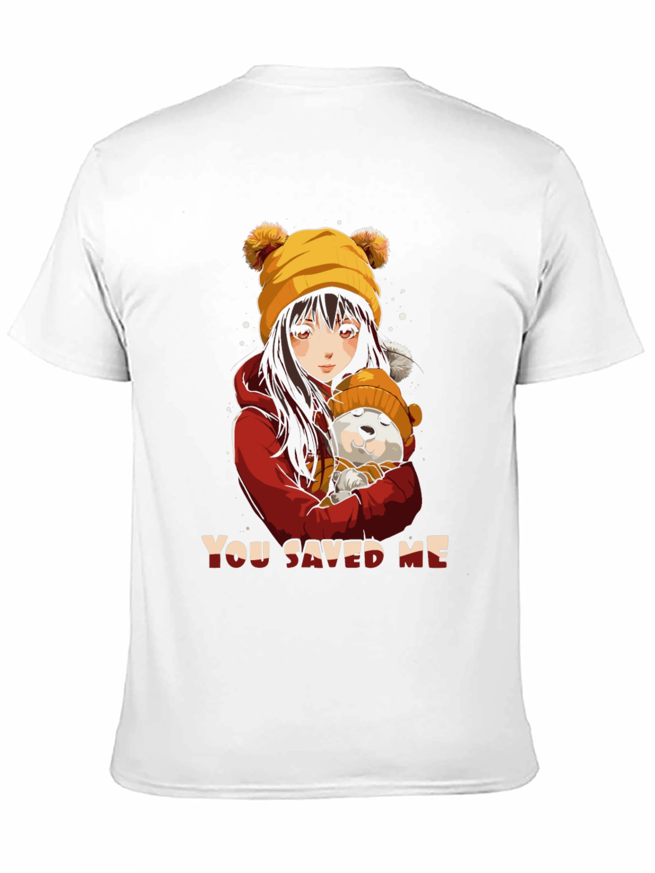 Anime Girl & Dog Graphic T-Shirt