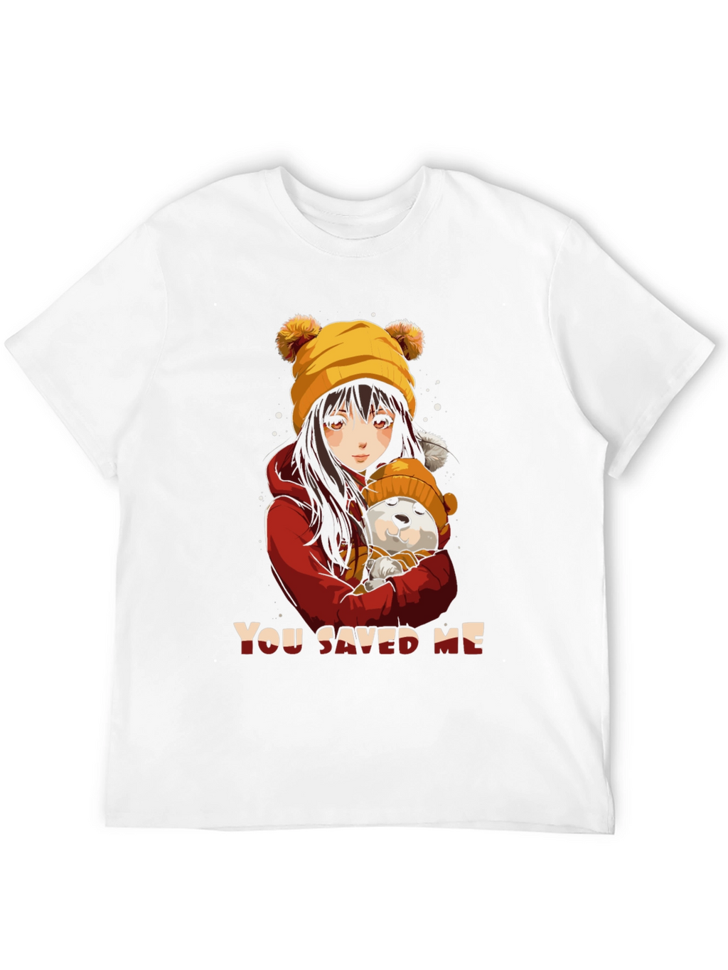 Anime Girl & Dog Graphic T-Shirt