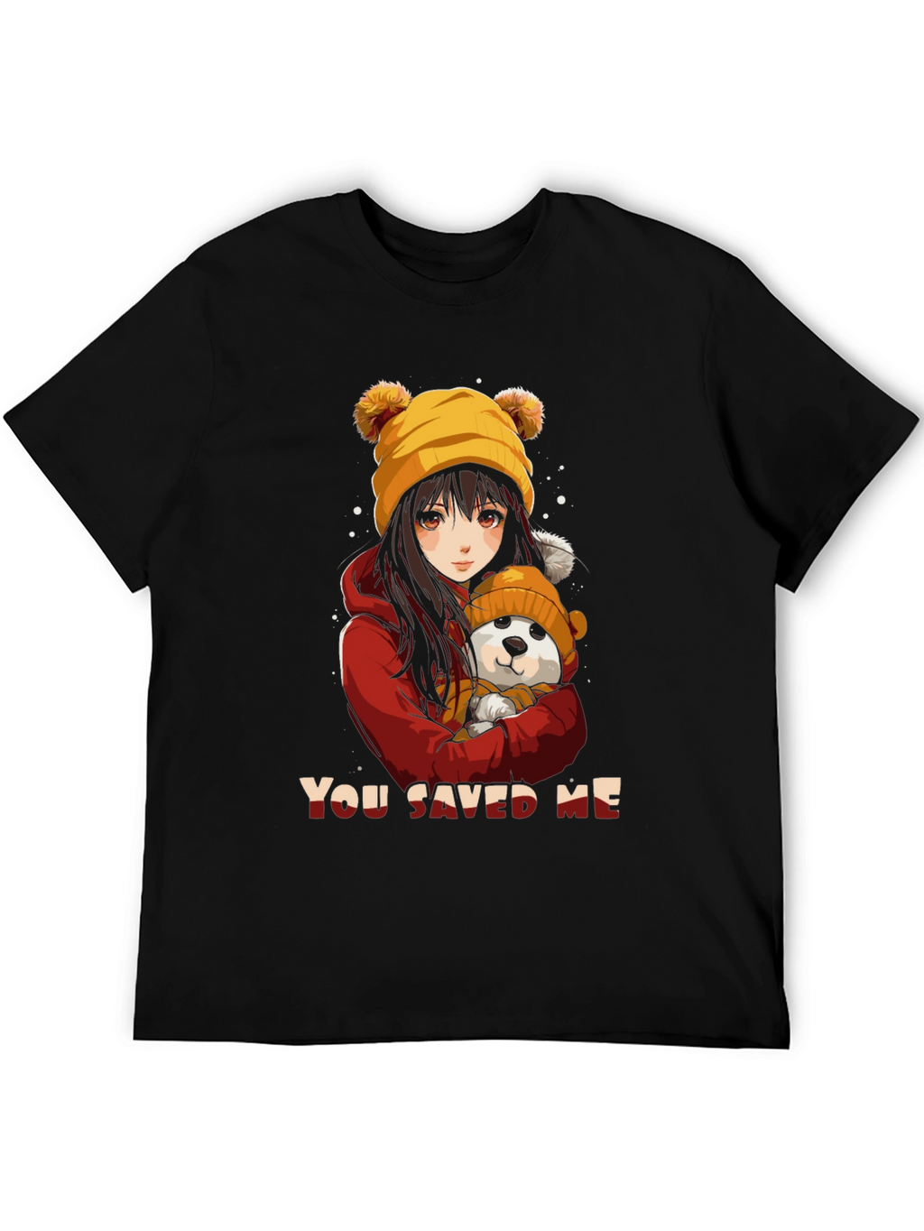 Anime Girl & Dog Graphic T-Shirt
