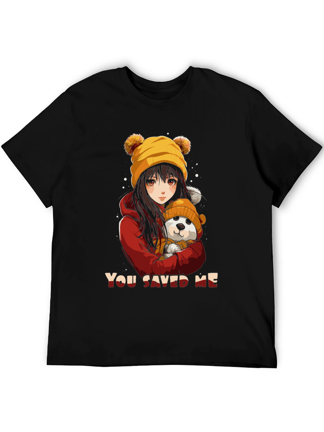 Anime Girl & Dog Graphic T-Shirt