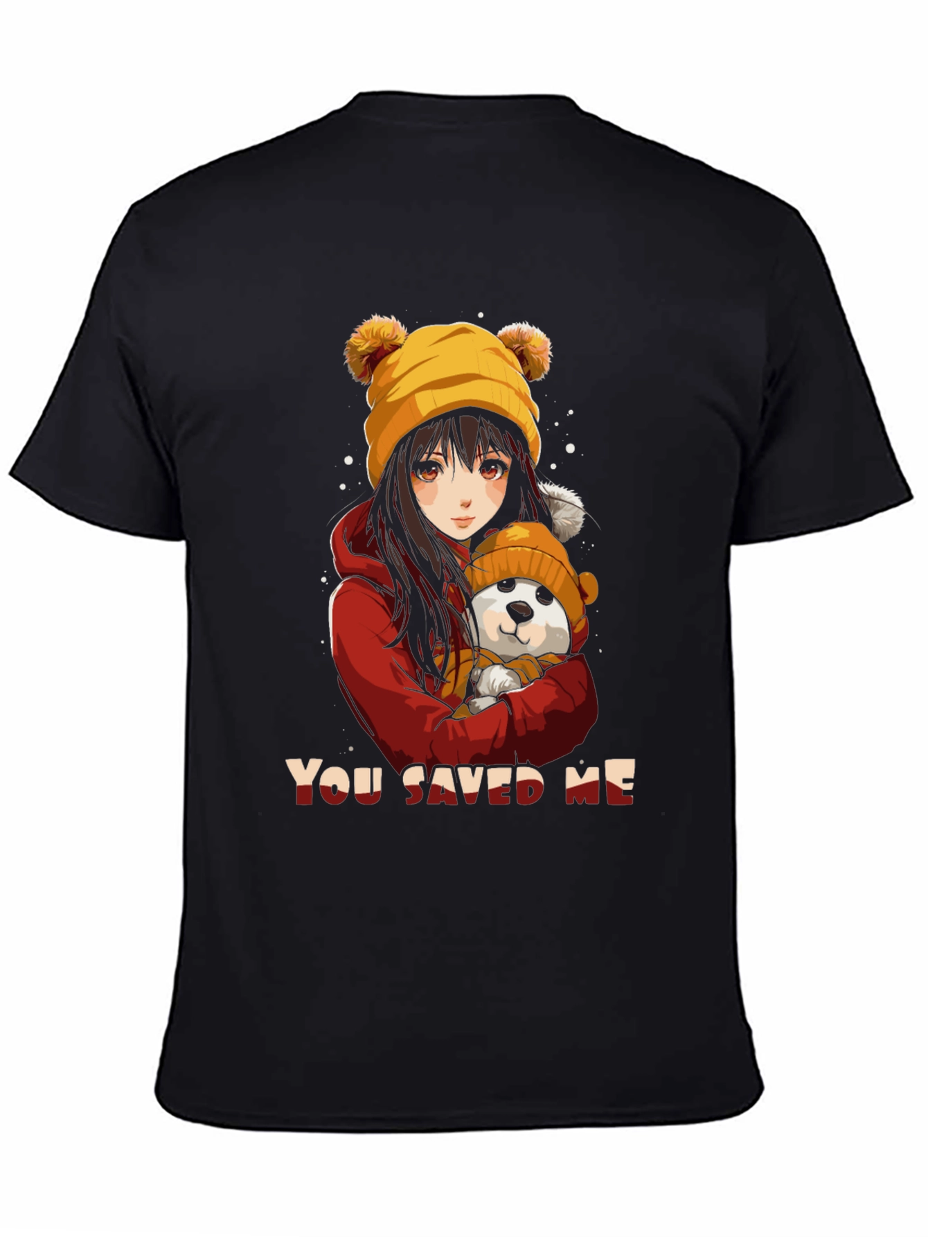 Anime Girl & Dog Graphic T-Shirt