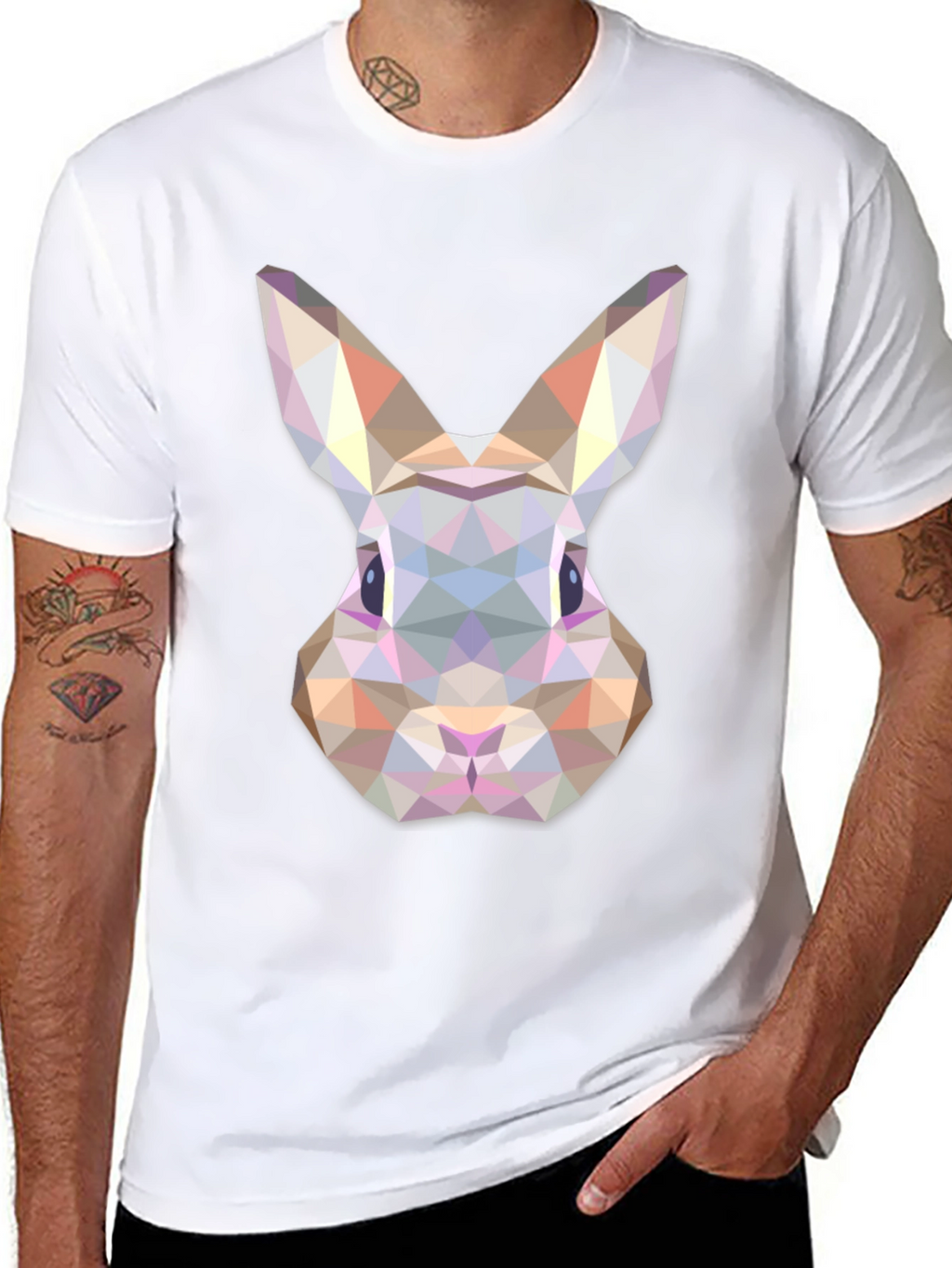 Geometric Rabbit T-Shirt - Modern Animal Tee