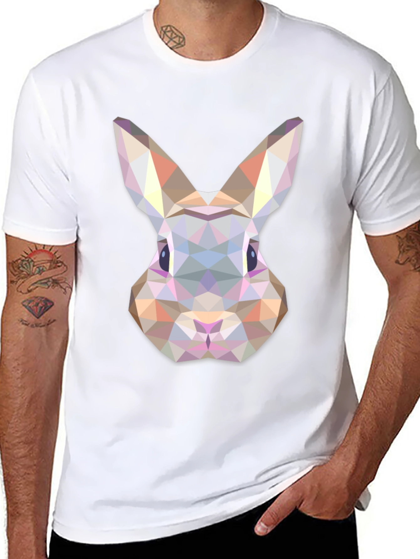 Geometric Rabbit T-Shirt - Modern Animal Tee