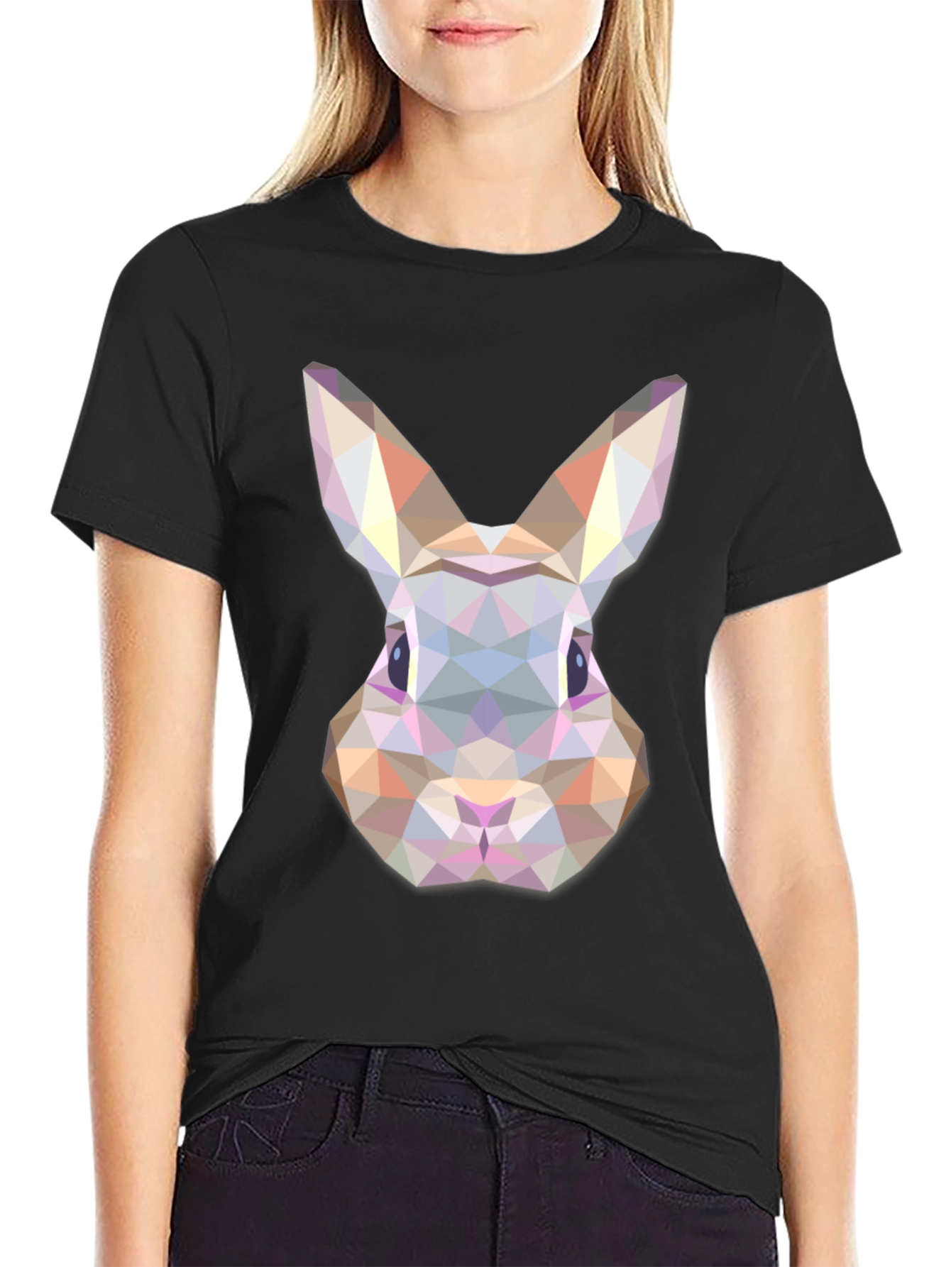 Geometric Rabbit T-Shirt - Modern Animal Tee