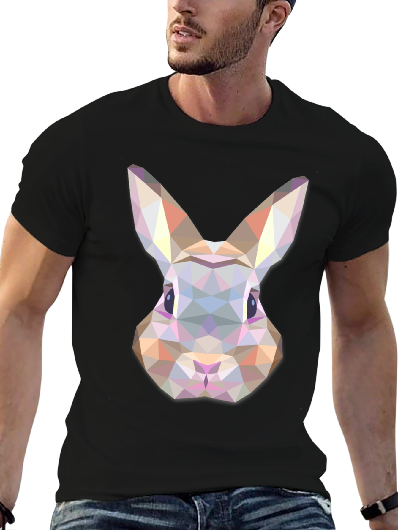 Geometric Rabbit T-Shirt - Modern Animal Tee