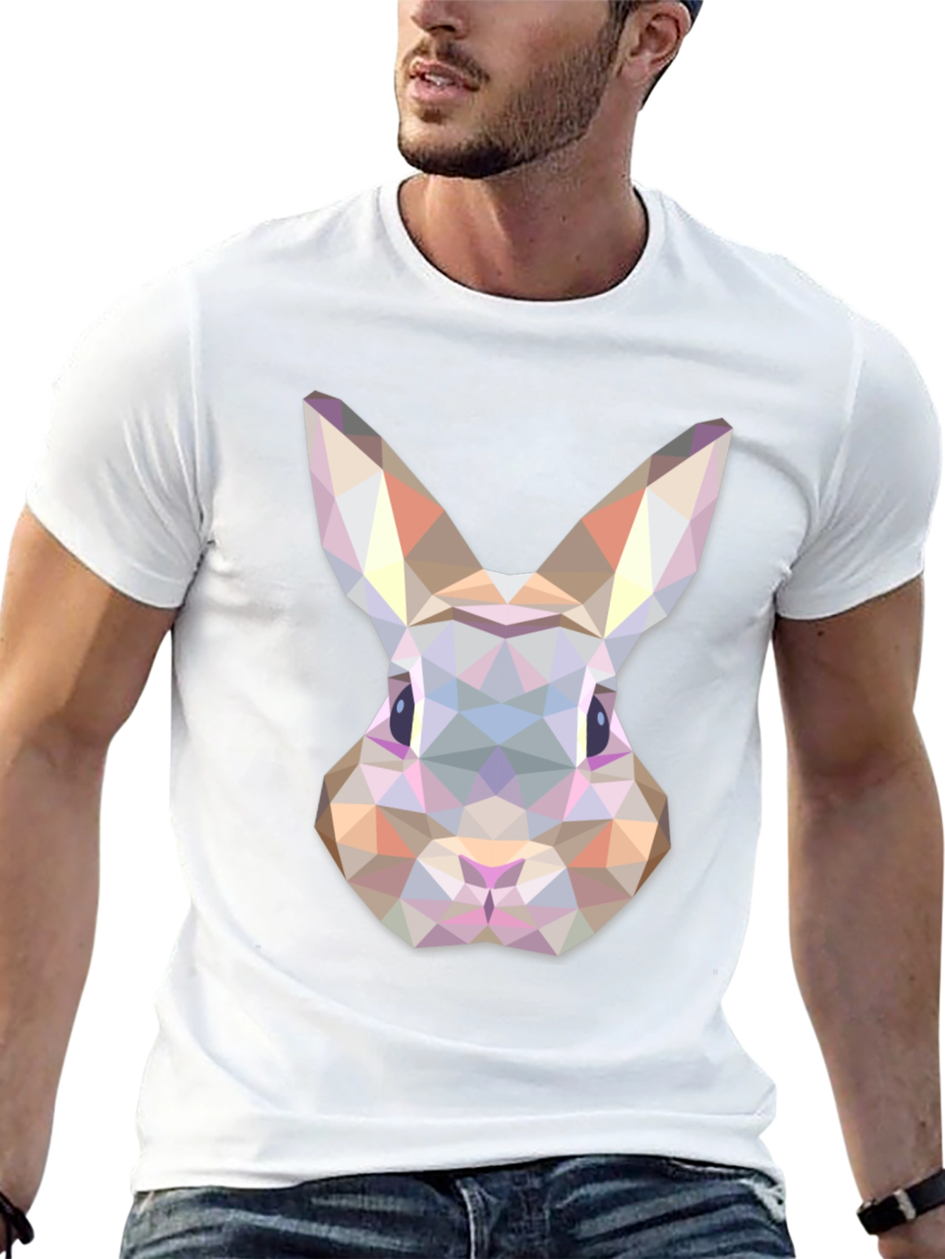 Geometric Rabbit T-Shirt - Modern Animal Tee