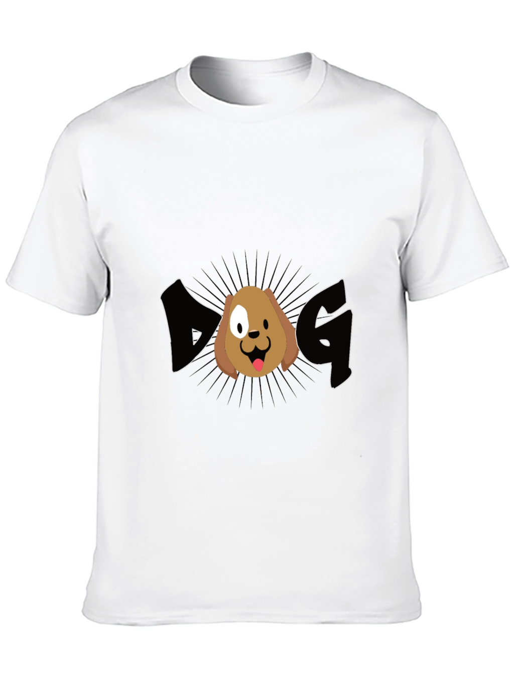 Dog Graphic Tee - Black Cotton Casual T-Shirt