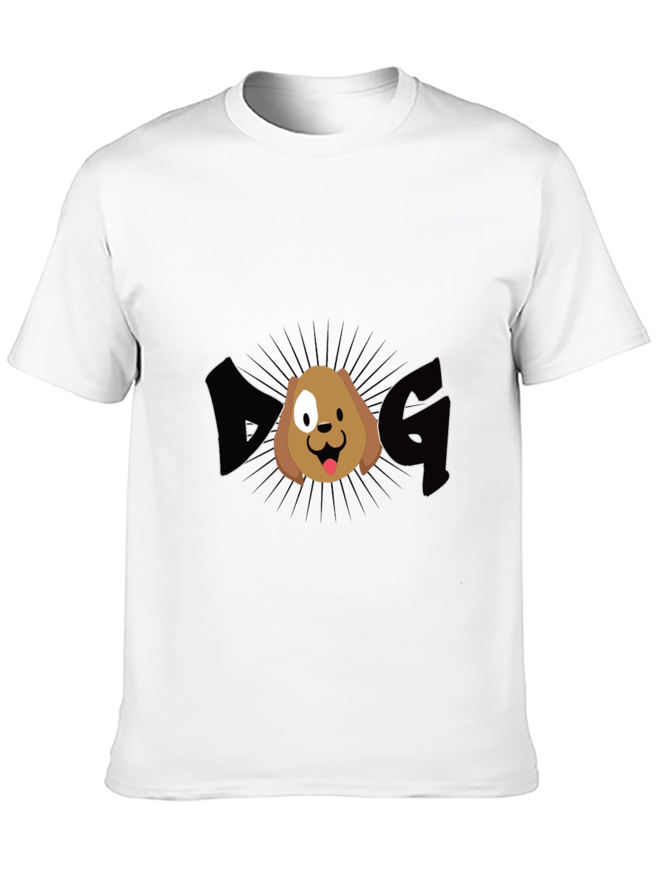 Dog Graphic Tee - Black Cotton Casual T-Shirt
