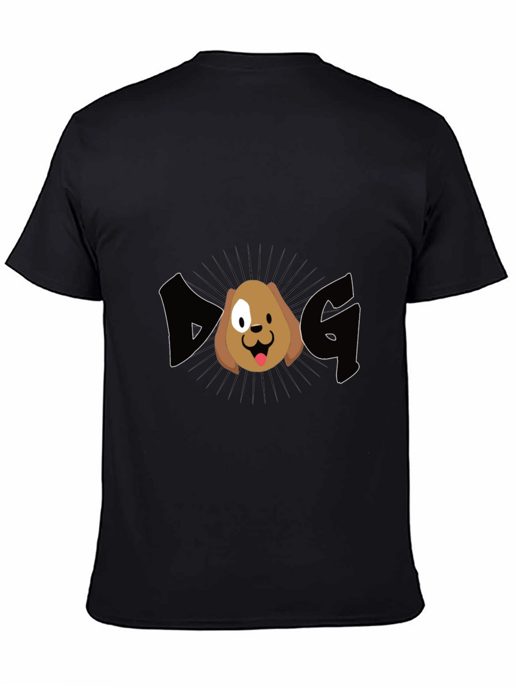 Dog Graphic Tee - Black Cotton Casual T-Shirt