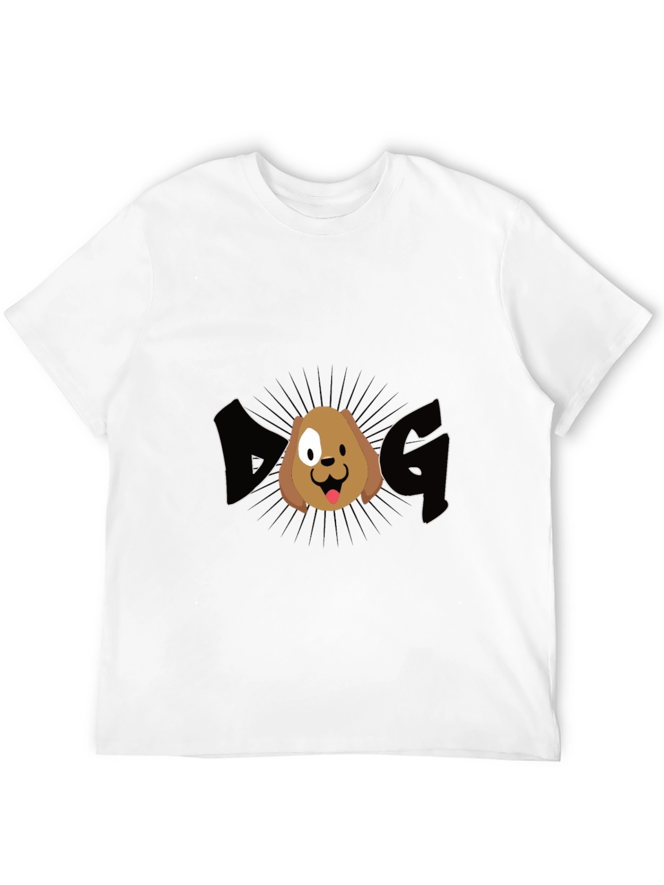 Dog Graphic Tee - Black Cotton Casual T-Shirt