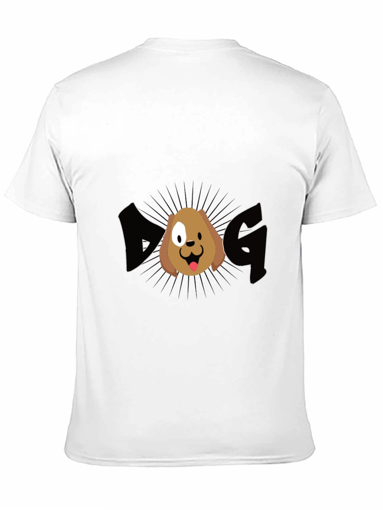 Dog Graphic Tee - Black Cotton Casual T-Shirt