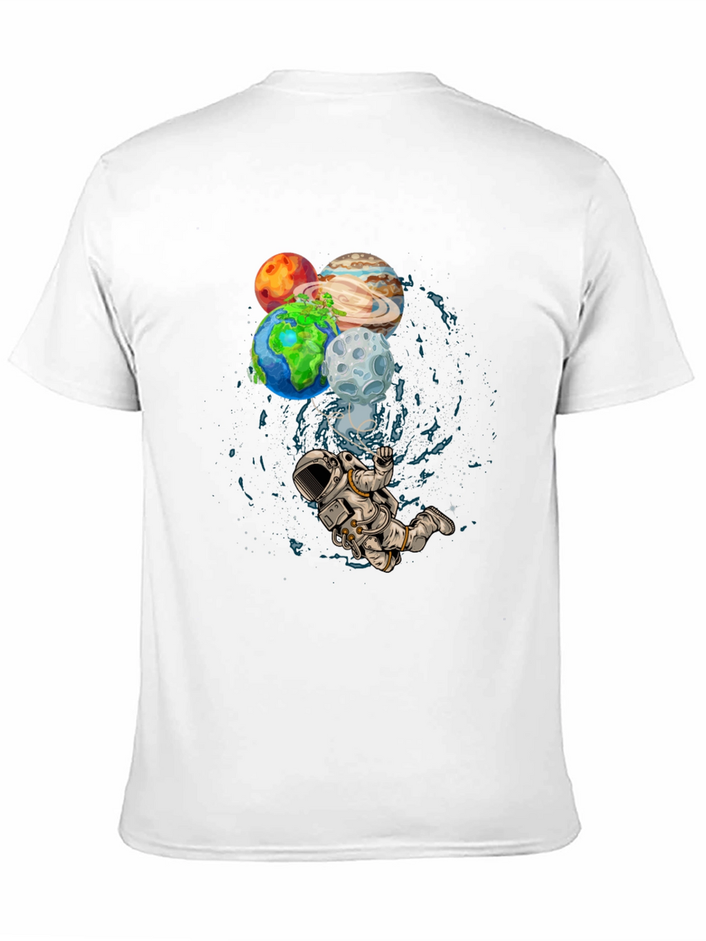Astronaut Planets Graphic Print T-Shirt