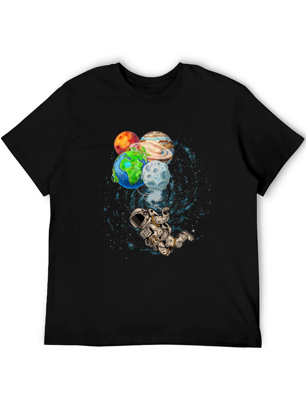 Astronaut Planets Graphic Print T-Shirt