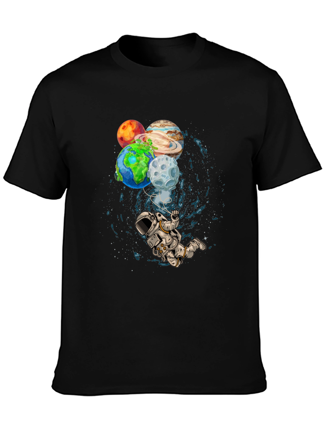 Astronaut Planets Graphic Print T-Shirt