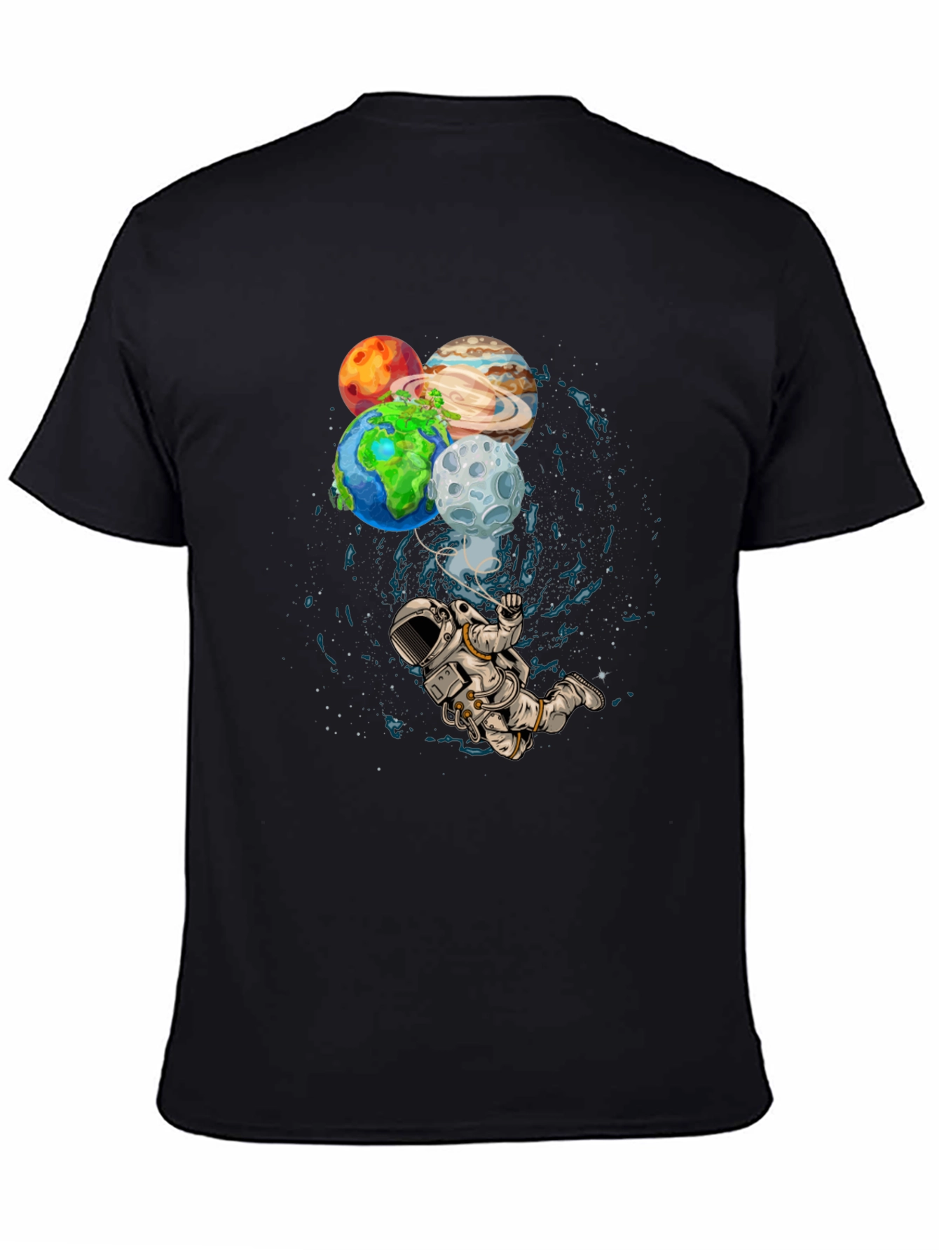 Astronaut Planets Graphic Print T-Shirt