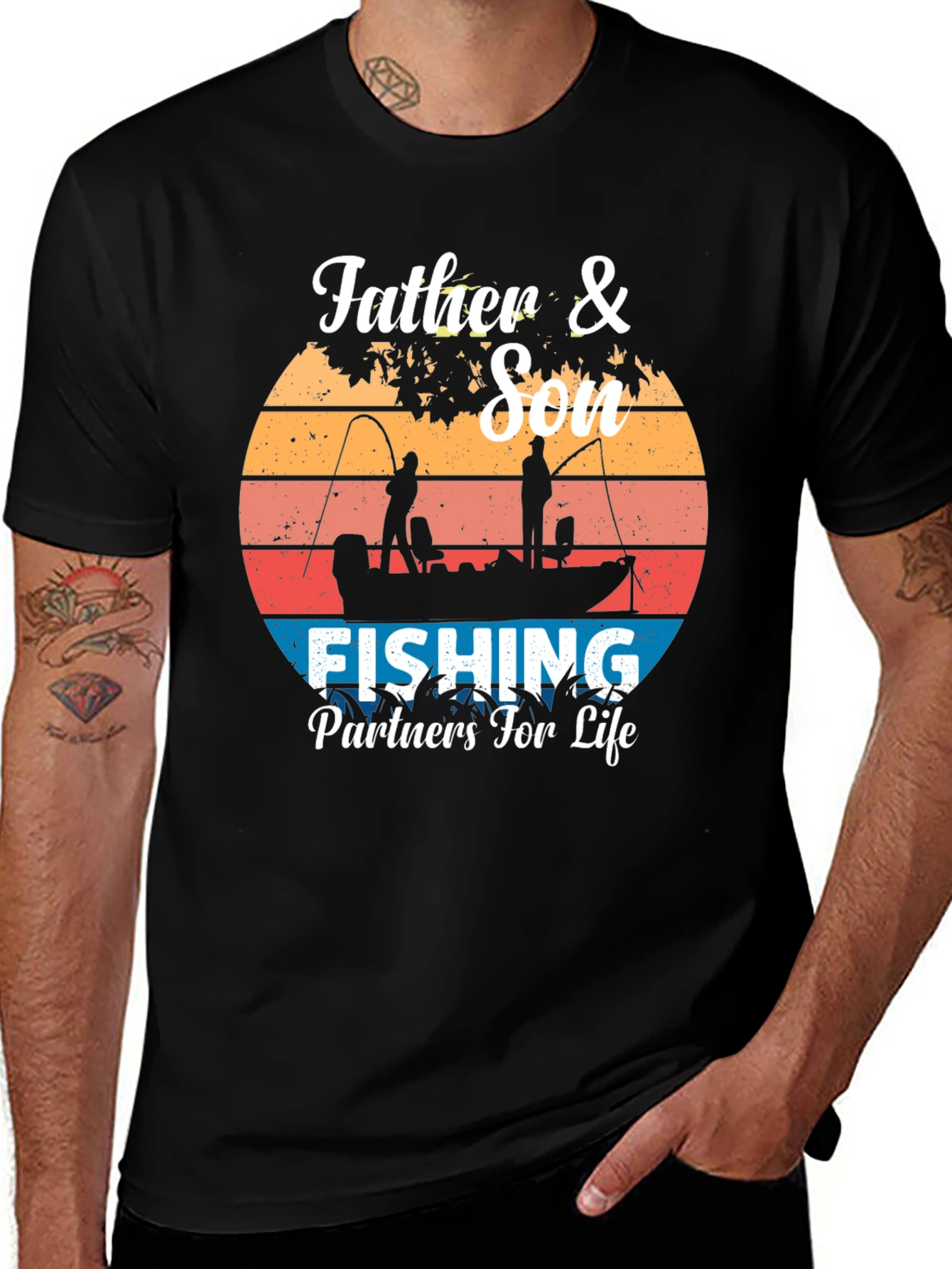 Father & Son Fishing Partners for Life Graphic Tee