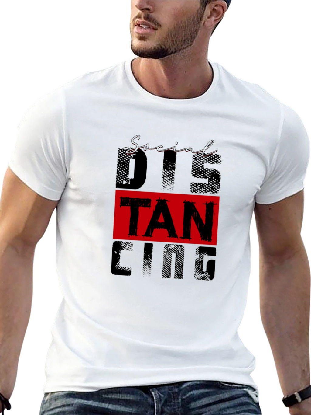 Social Distancing Graphic Tee Black