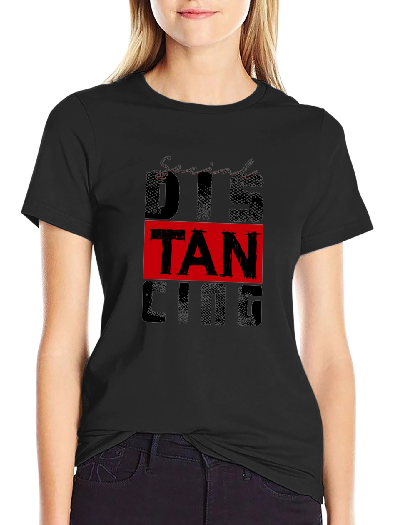 Social Distancing Graphic Tee Black