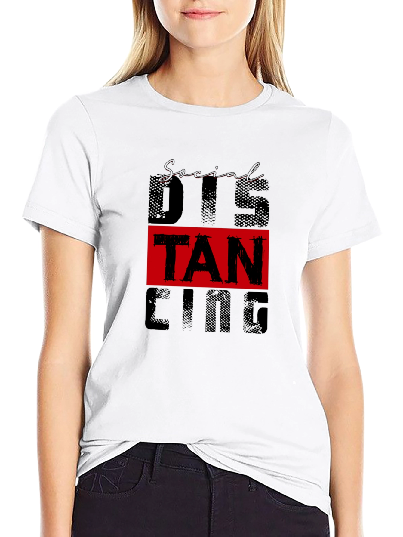 Social Distancing Graphic Tee Black