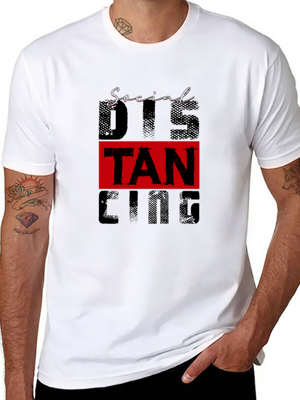 Social Distancing Graphic Tee Black