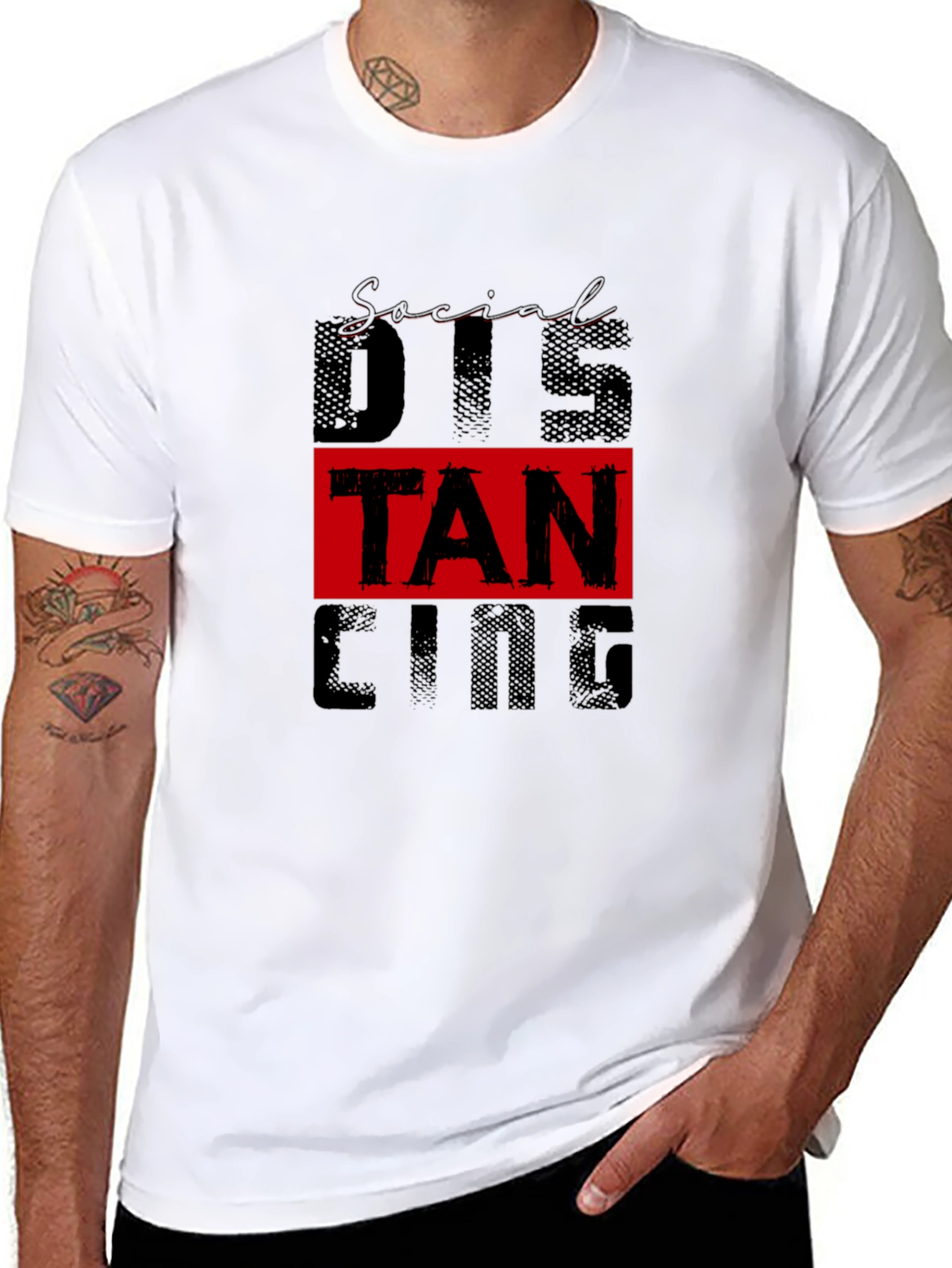 Social Distancing Graphic Tee Black
