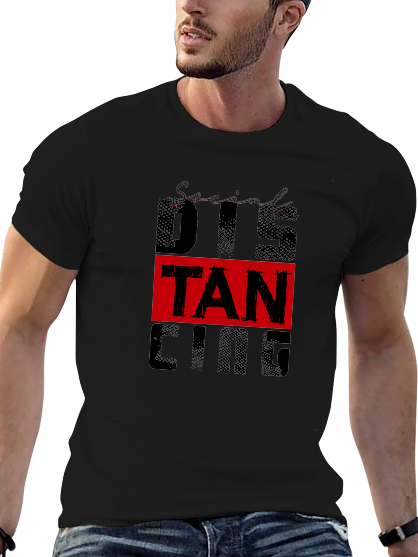 Social Distancing Graphic Tee Black