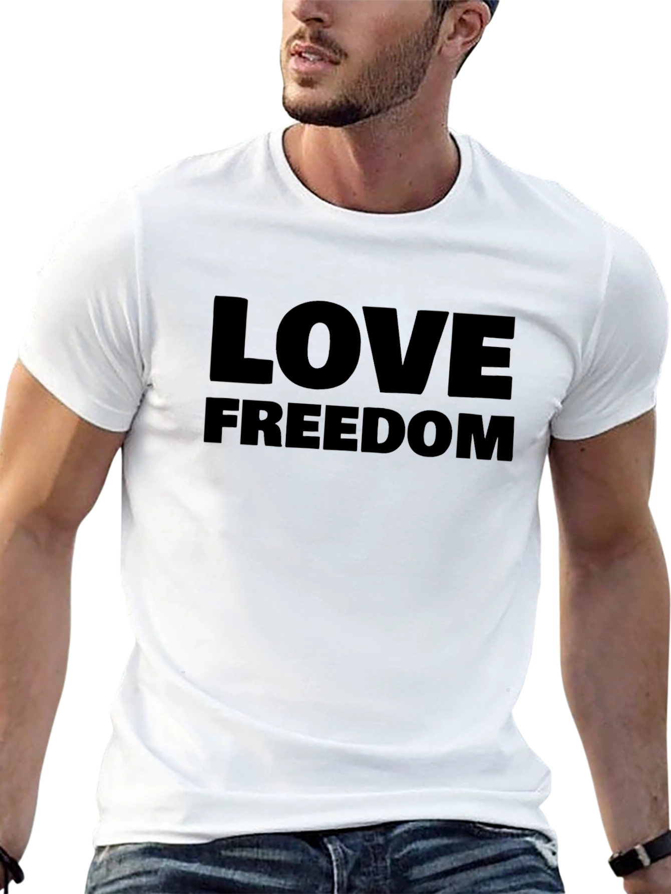 Love Freedom Black T-Shirt - Mens