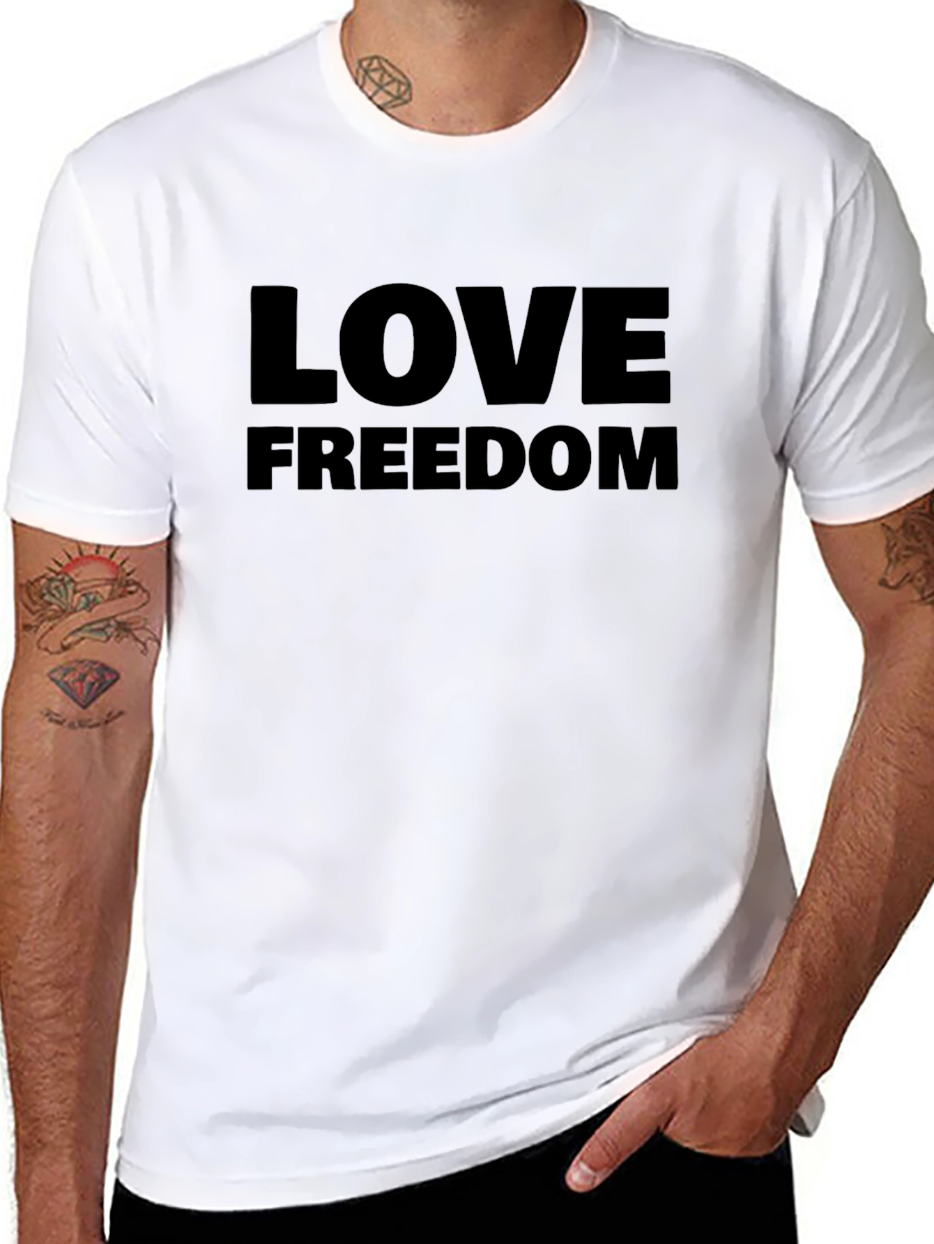 Love Freedom Black T-Shirt - Mens