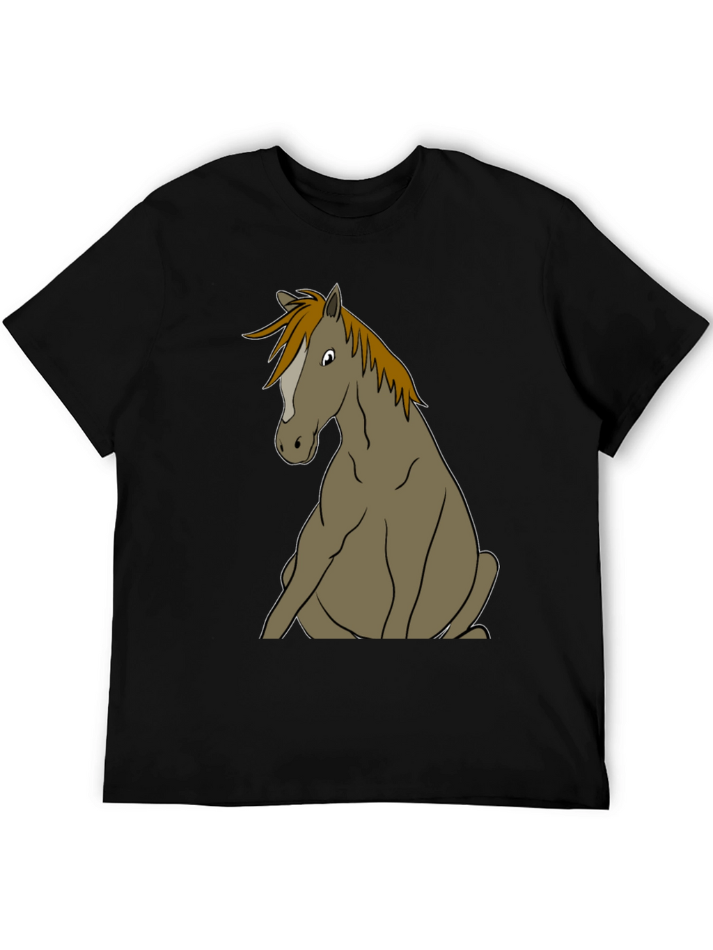 Funny Horse T-Shirt Sitting Horse Graphic Tee