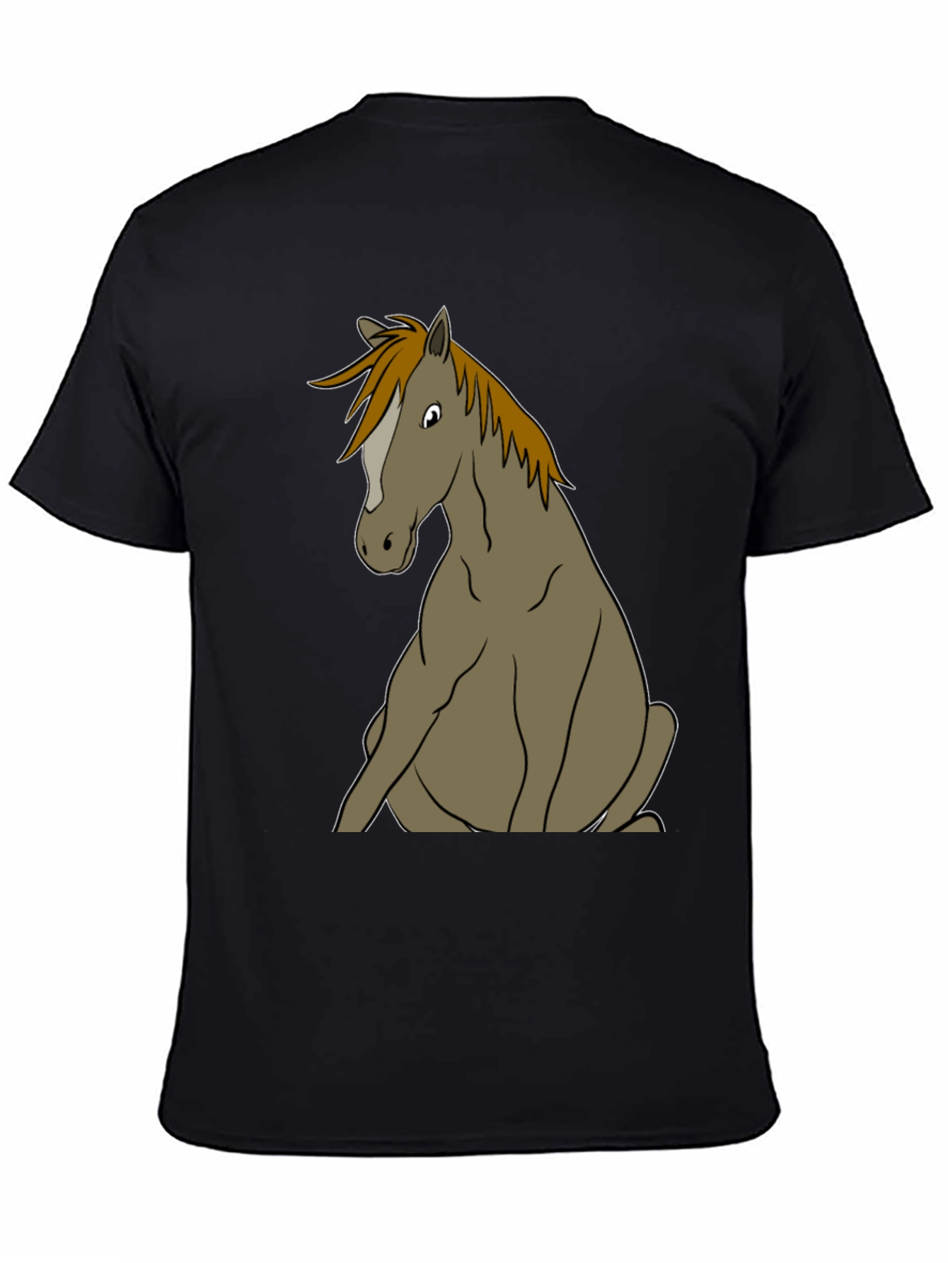 Funny Horse T-Shirt Sitting Horse Graphic Tee
